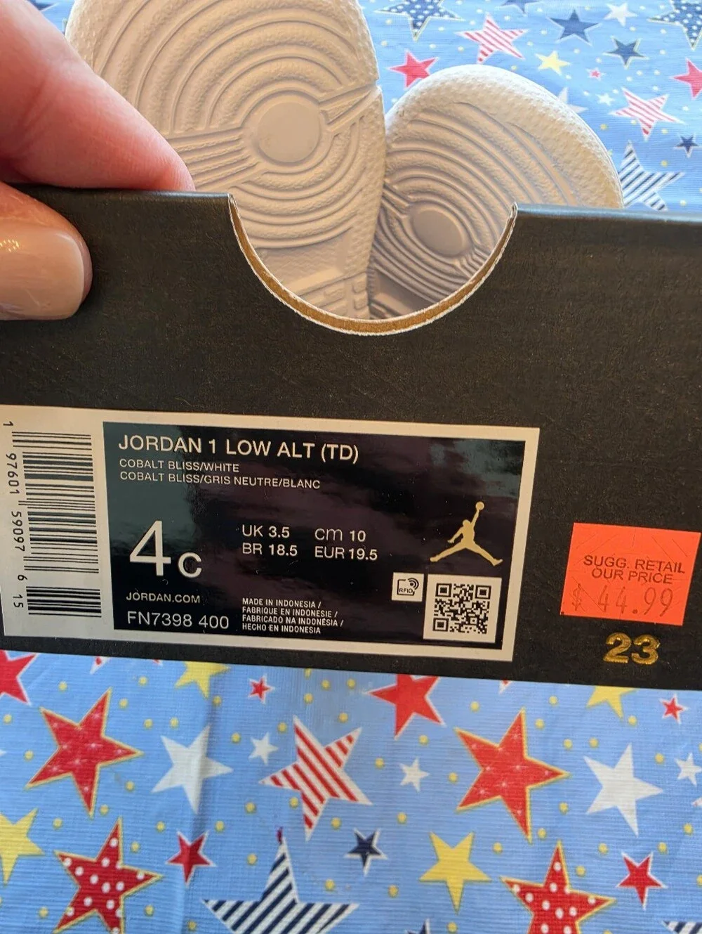 Nike Baby Jordan 1 Low ALT Cobalt Bliss Neutral Grey White